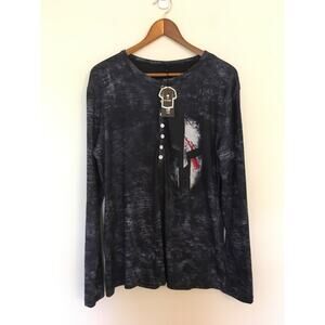 Jelly Buddy Henley Shirt Mens Sz S Long Sleeve Knight & Cross Tee NWT